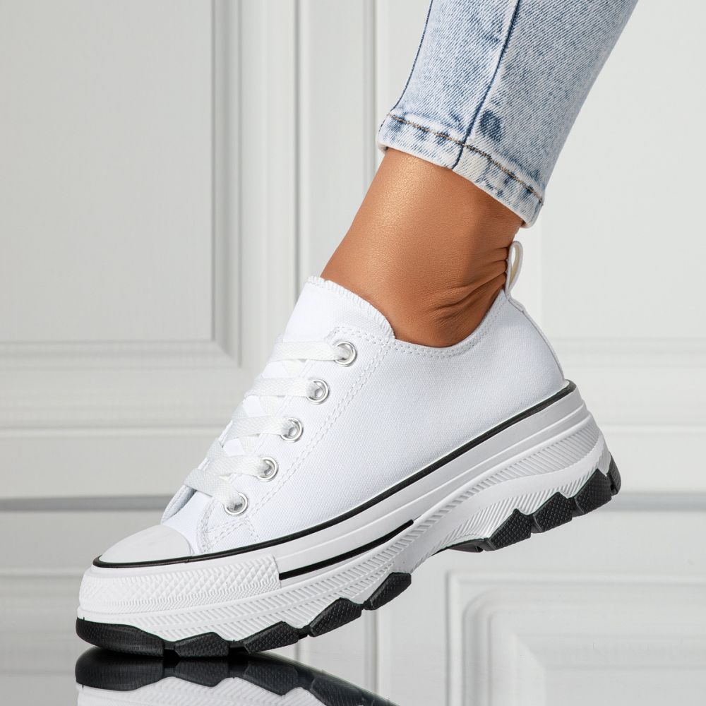 Női fehér textil tornacipő Zoe #24486