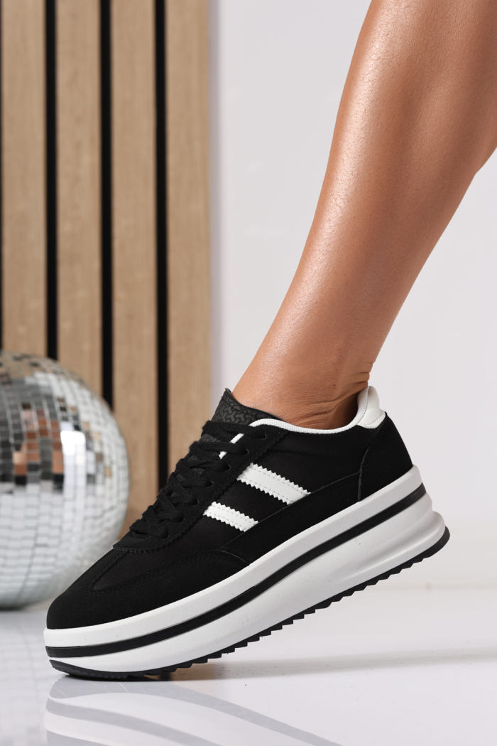 Női sportcipők fekete öko bőrből készült Diana2 #24477