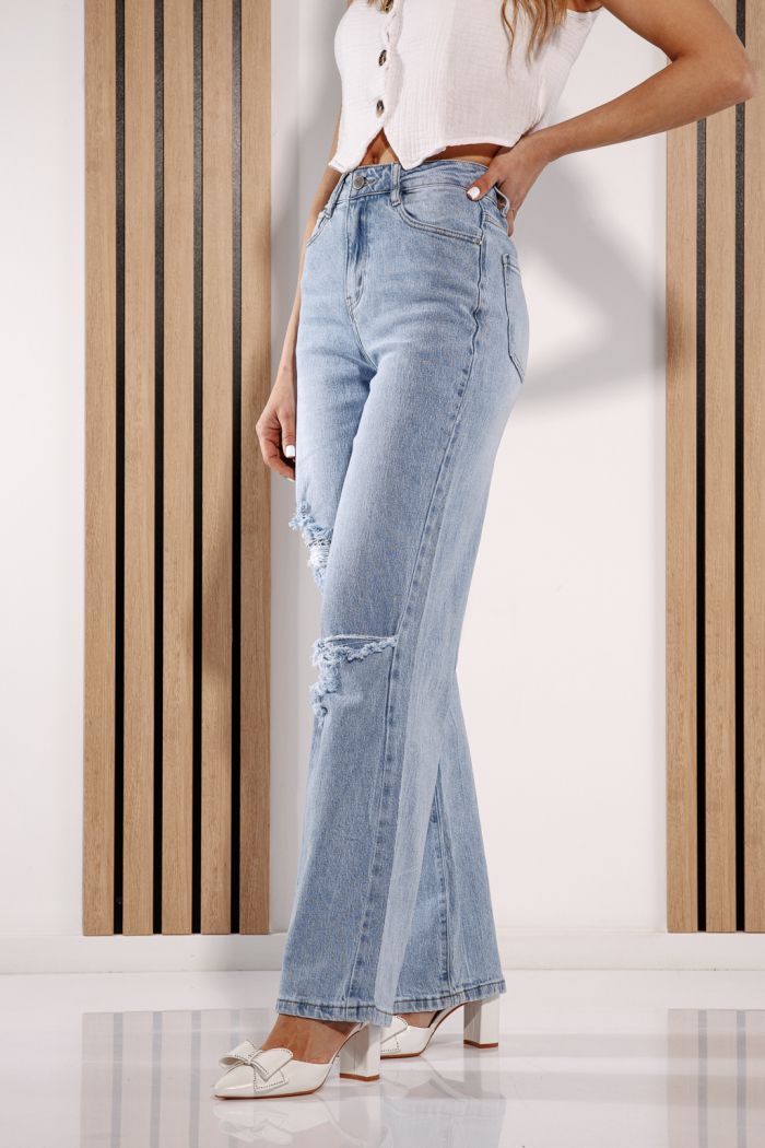 Női Wide Leg farmernadrágok Elida kék #A1378