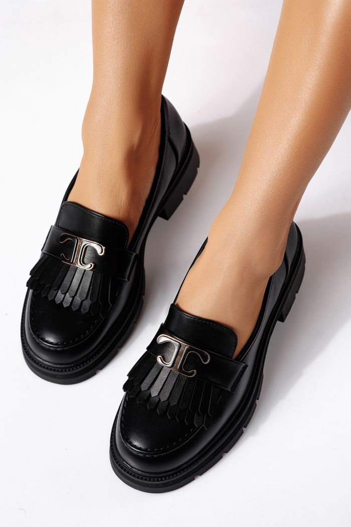 Női alkalmi cipők fekete öko bőrből készült Galia #24444