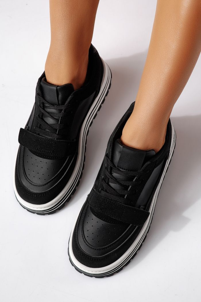 Női sportcipők fekete öko bőrből készült Tabitha #24457