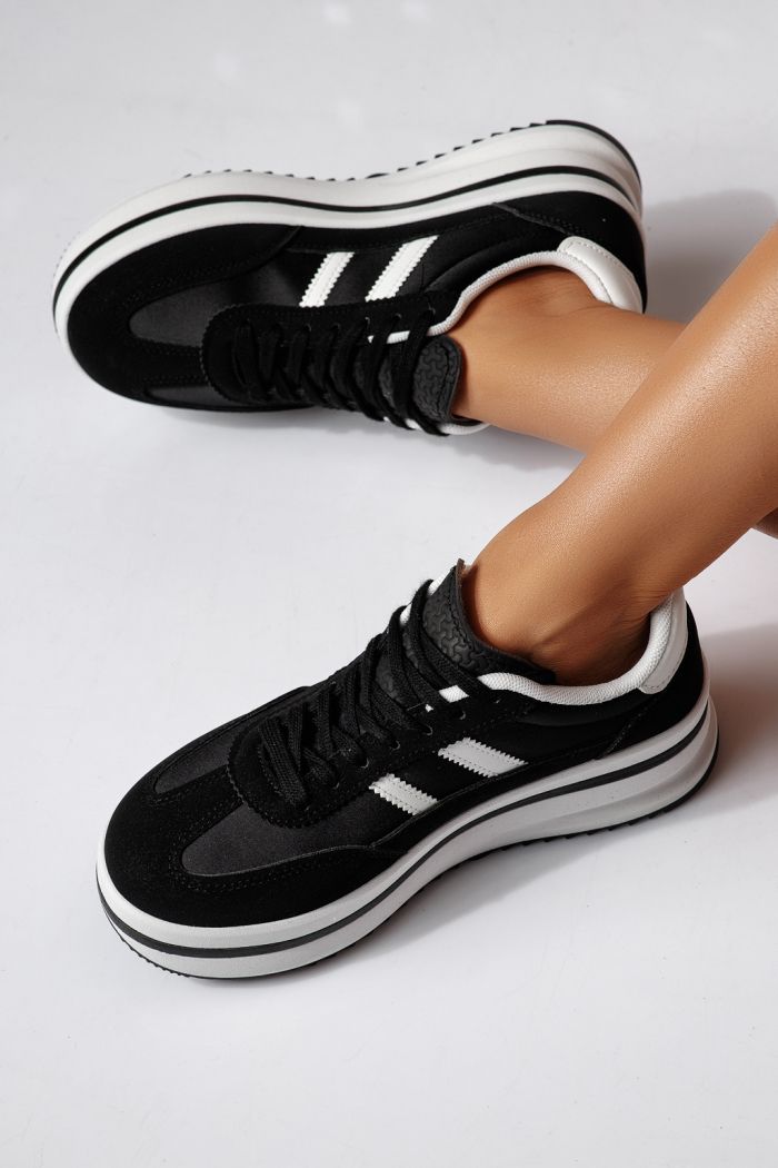 Női sportcipők fekete öko bőrből készült Diana2 #24477