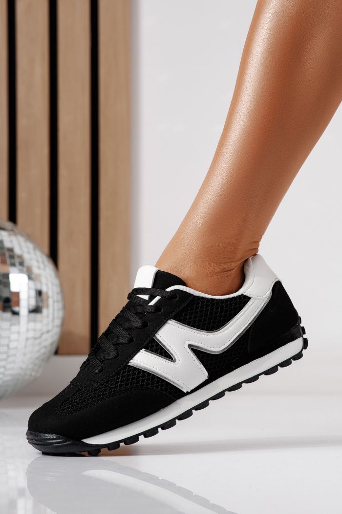 Női sportcipők fekete öko bőrből készült Federica #24473