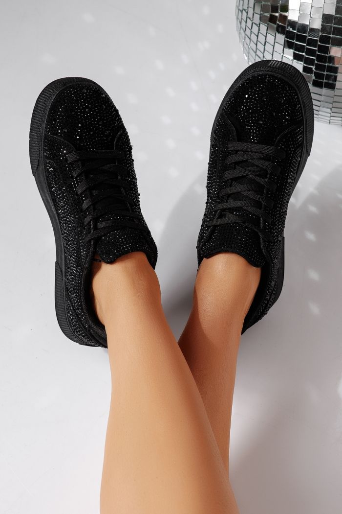 Női sportcipők fekete öko velúrból készült Lorete #24478