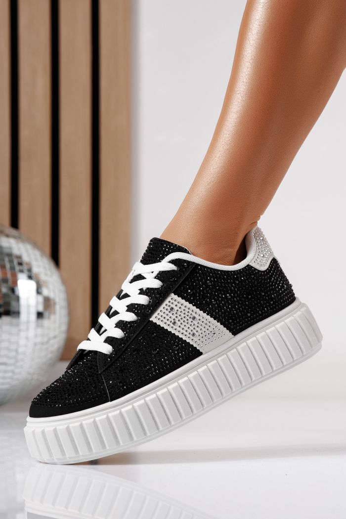 Női fekete sportcipő ekológikus bőrből Loris #24401