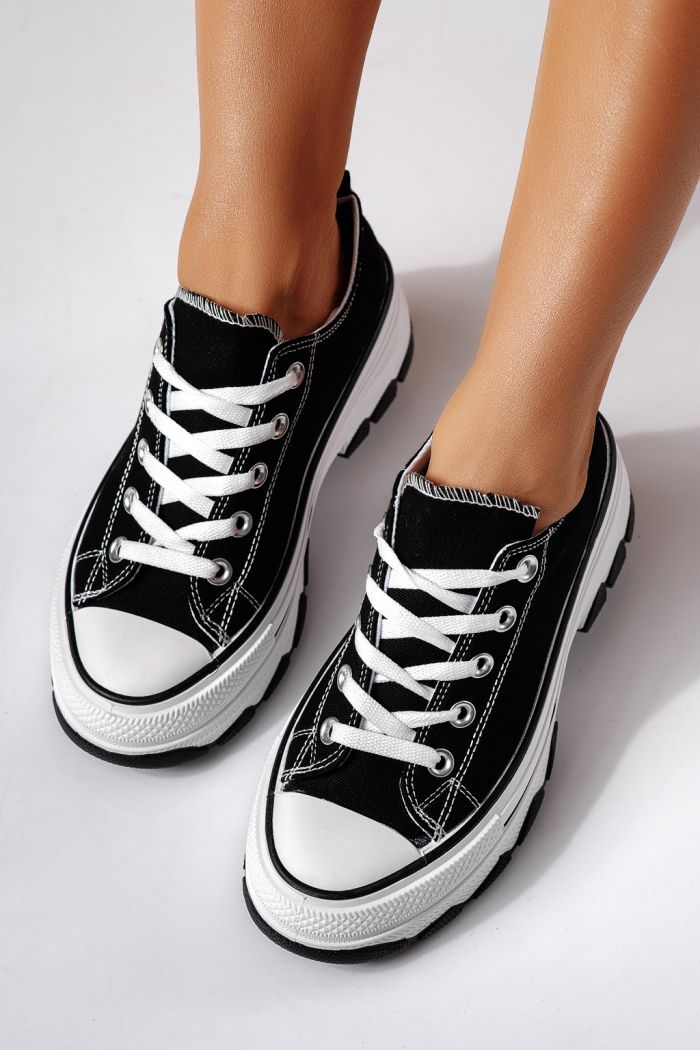 Női fekete textil tornacipő Zoe #24487