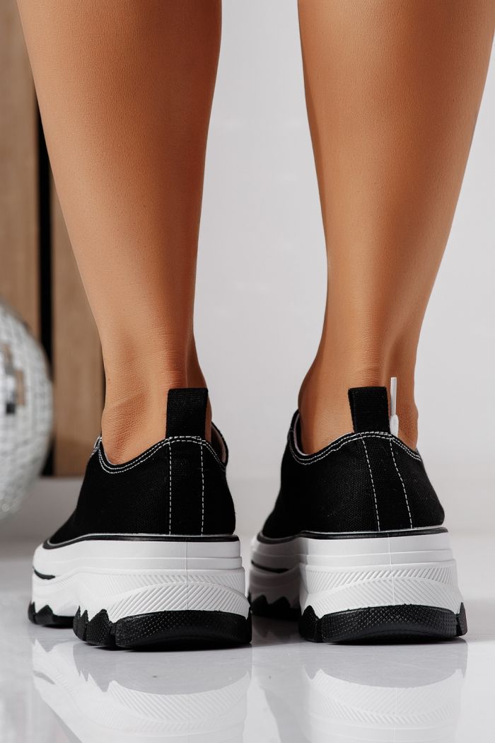 Női fekete textil tornacipő Zoe #24487
