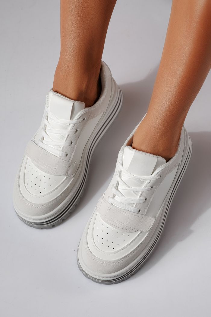 Női sportcipők szürke öko bőrből készült Tabitha #24455