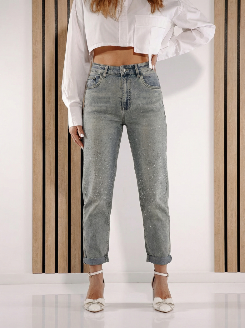 Női Baggy Fit farmernadrág Savina kék #A1388