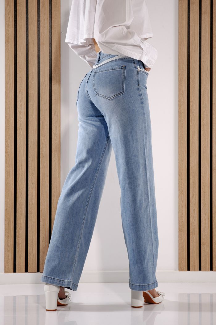 Női Wide Leg farmernadrágok Calina kék #A1386