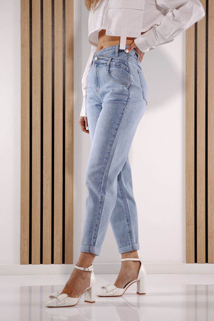 Női Baggy Fit farmernadrágok  Nadia kék #A1379