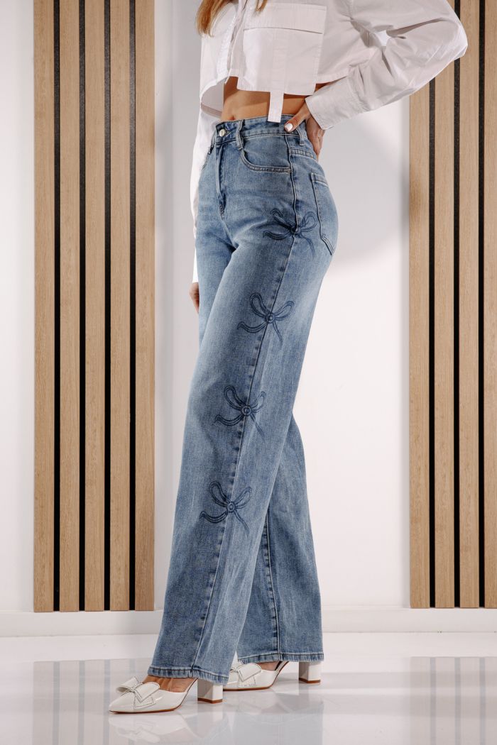 Női Wide Leg farmernadrágok Elaine kék #A1377