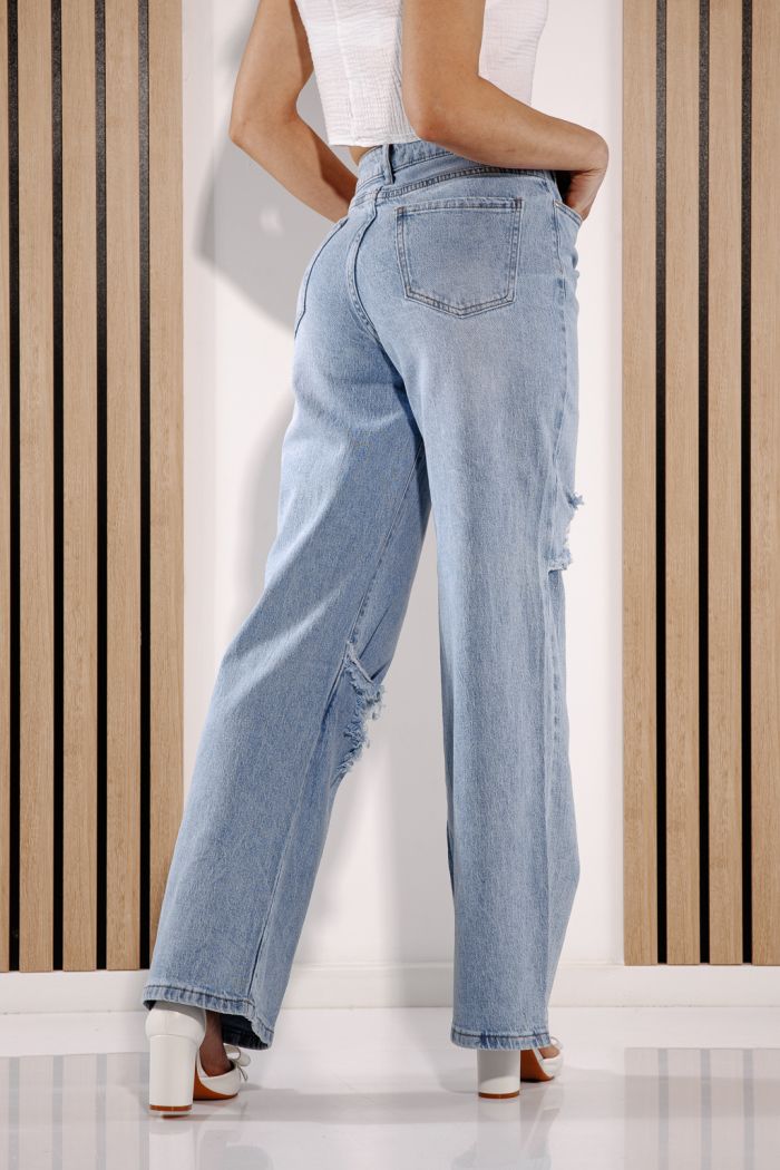 Női Wide Leg farmernadrágok Elida kék #A1378