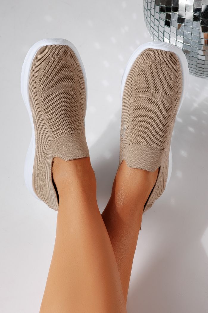 Női sportcipők khaki textil anyagból készült Alona #24458