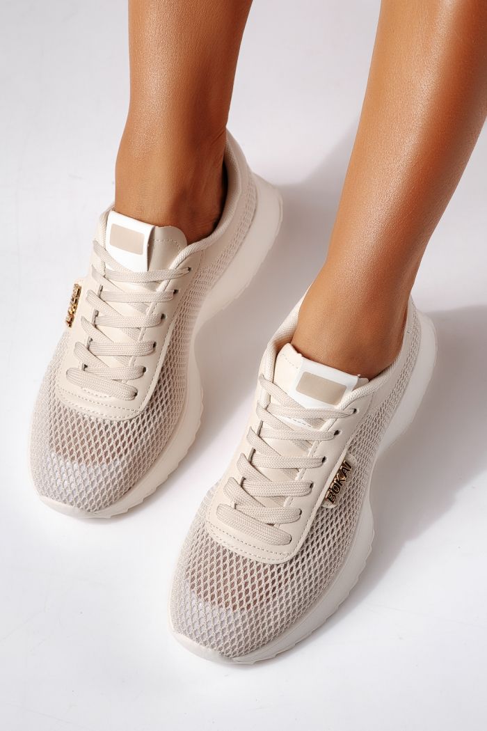 Női sportcipők bézs textil anyagból készült Elah #24462