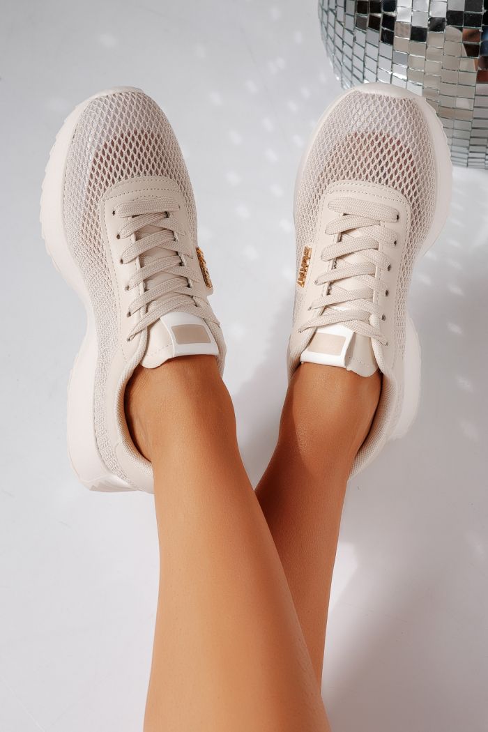 Női sportcipők bézs textil anyagból készült Elah #24462