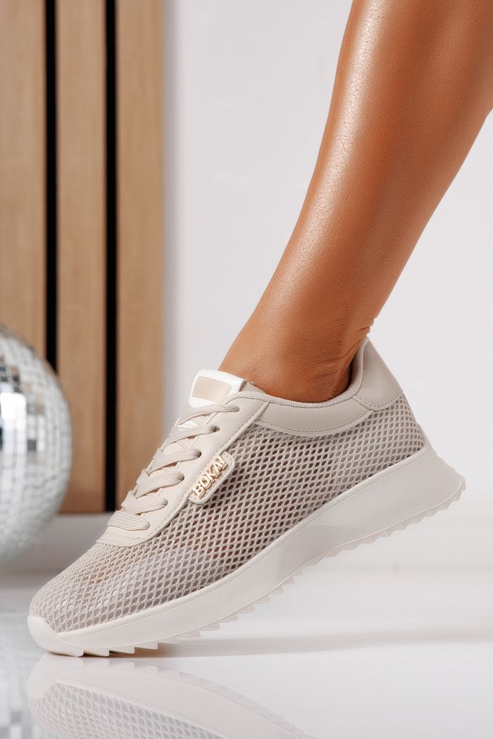 Női sportcipők bézs textil anyagból készült Elah #24462