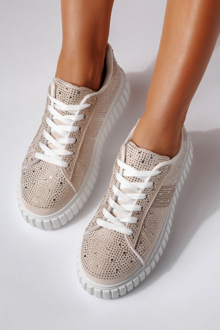 Bézs színű női tornacipő ekológikus bőrből Loris #24402