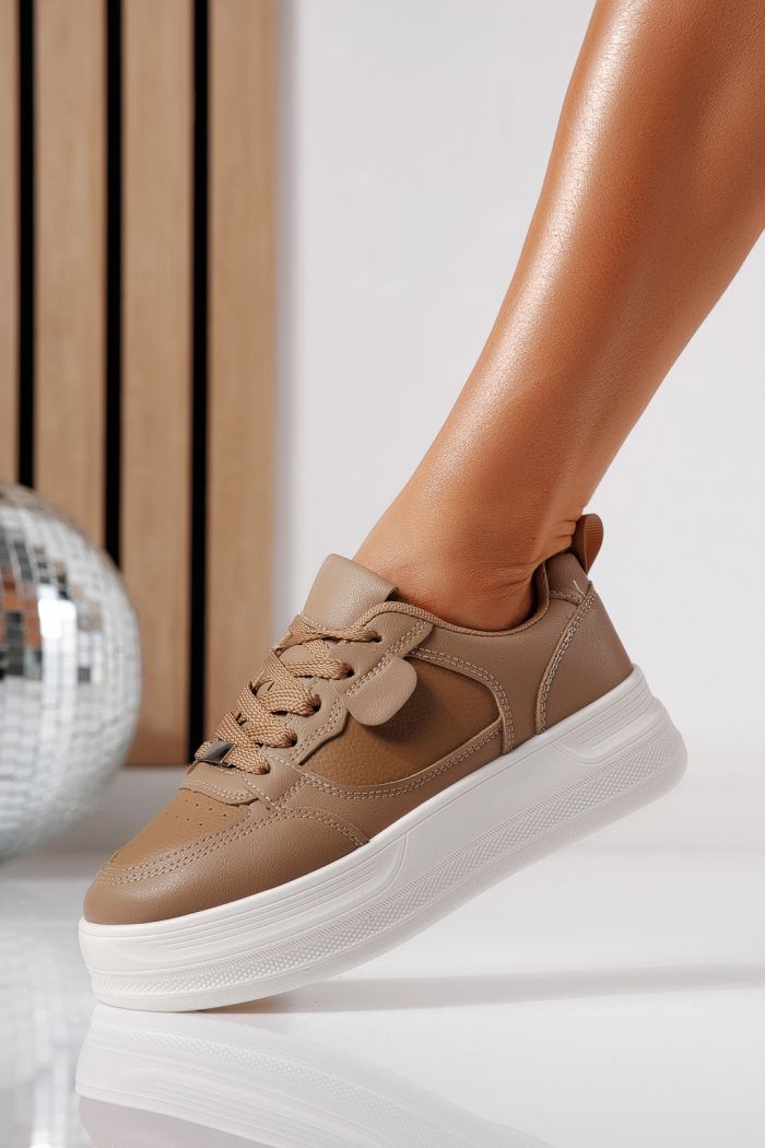 Női sportcipők khaki öko bőrből készült Adna #24411