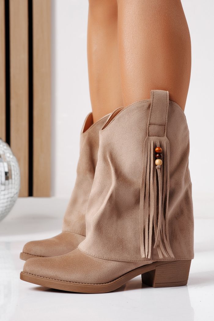 Női kalapácsok khaki öko bőrből velúrból  Aliza #24420