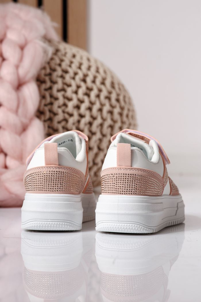 Rózsaszín színű, ekológikus bőrből készült gyermekcipő Aris #24397