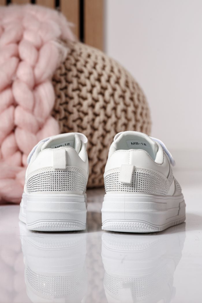 Fehér színű, ekológikus bőrből készült gyermekcipő Aris #24398