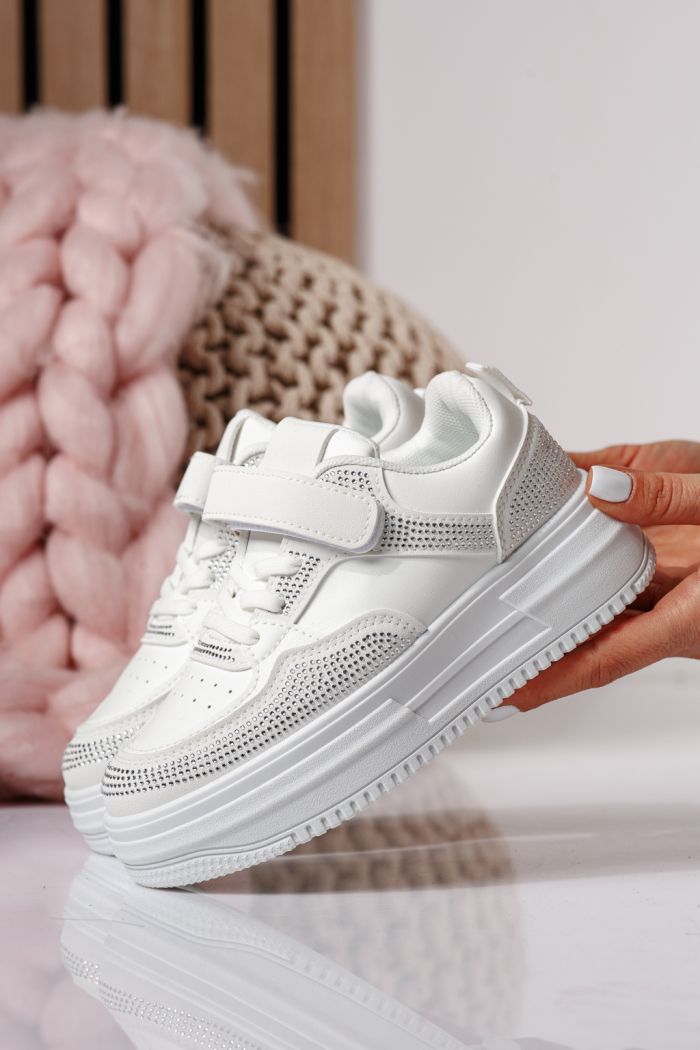 Fehér színű, ekológikus bőrből készült gyermekcipő Aris #24398