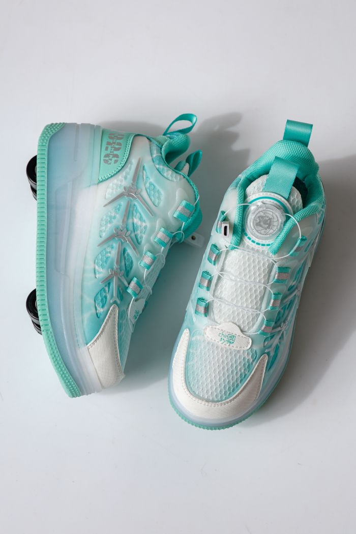 Zöld textil rollercipő Helys #24393