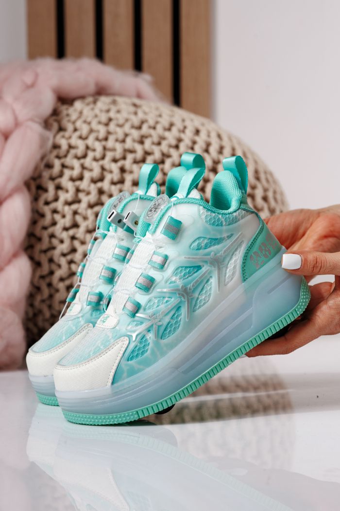 Zöld textil rollercipő Helys #24393