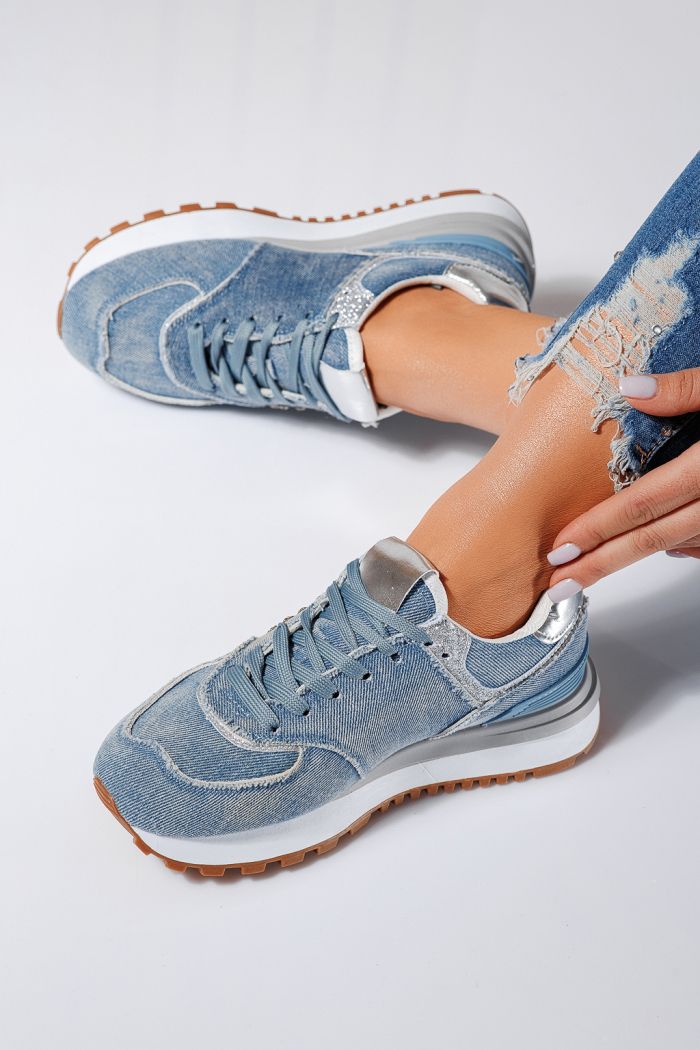 Női kék textil tornacipő Elsa #24496