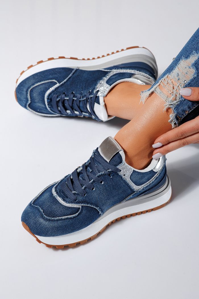 Női kék textil tornacipő Elsa #24497