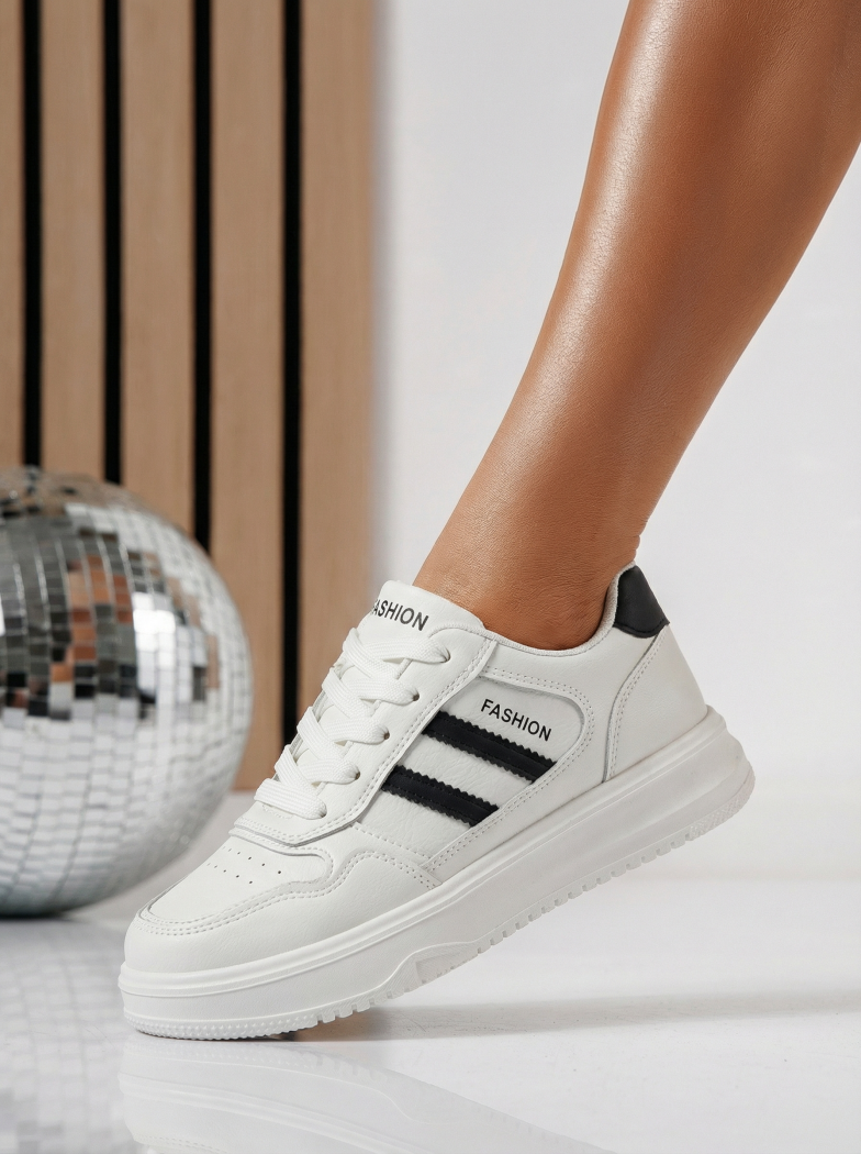 Női sportcipők fekete öko bőrből készült Ekaterina #24499