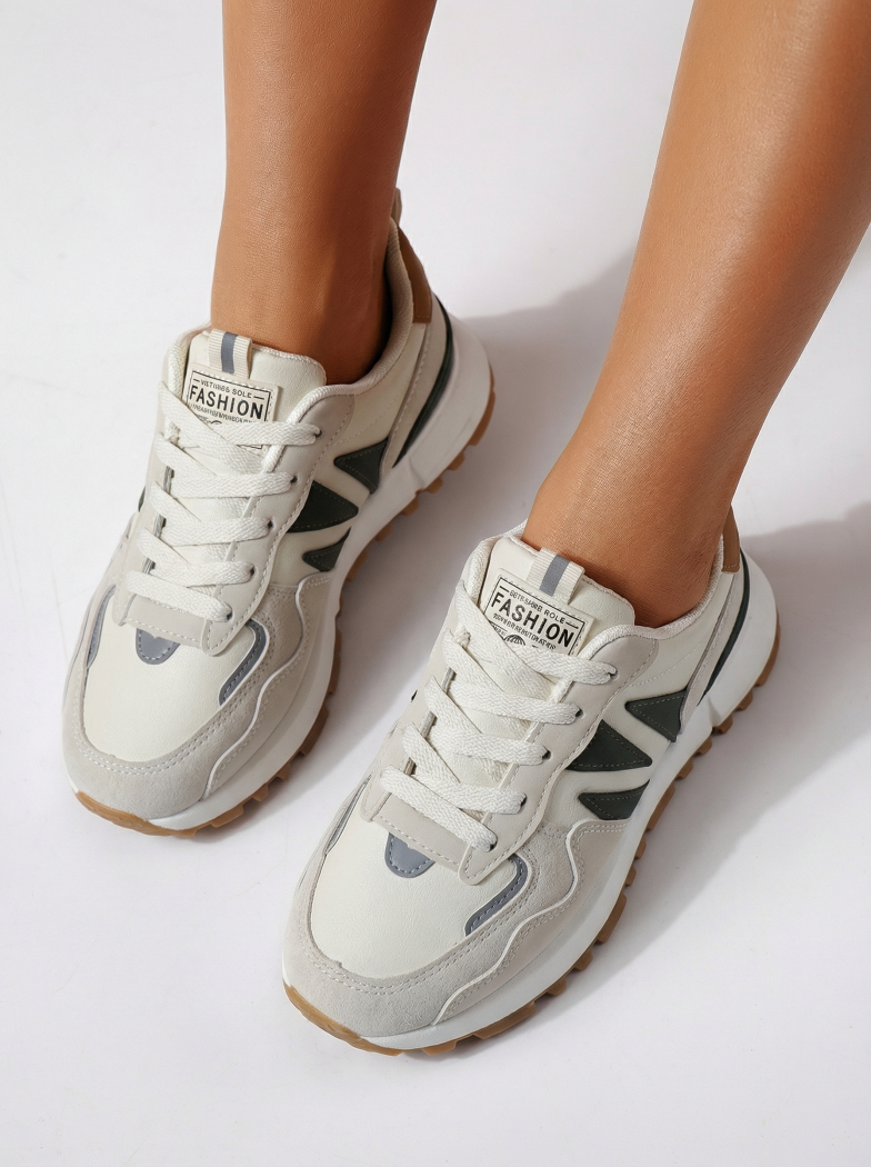 Női sportcipők bézs öko bőrből készült Kalina #24506