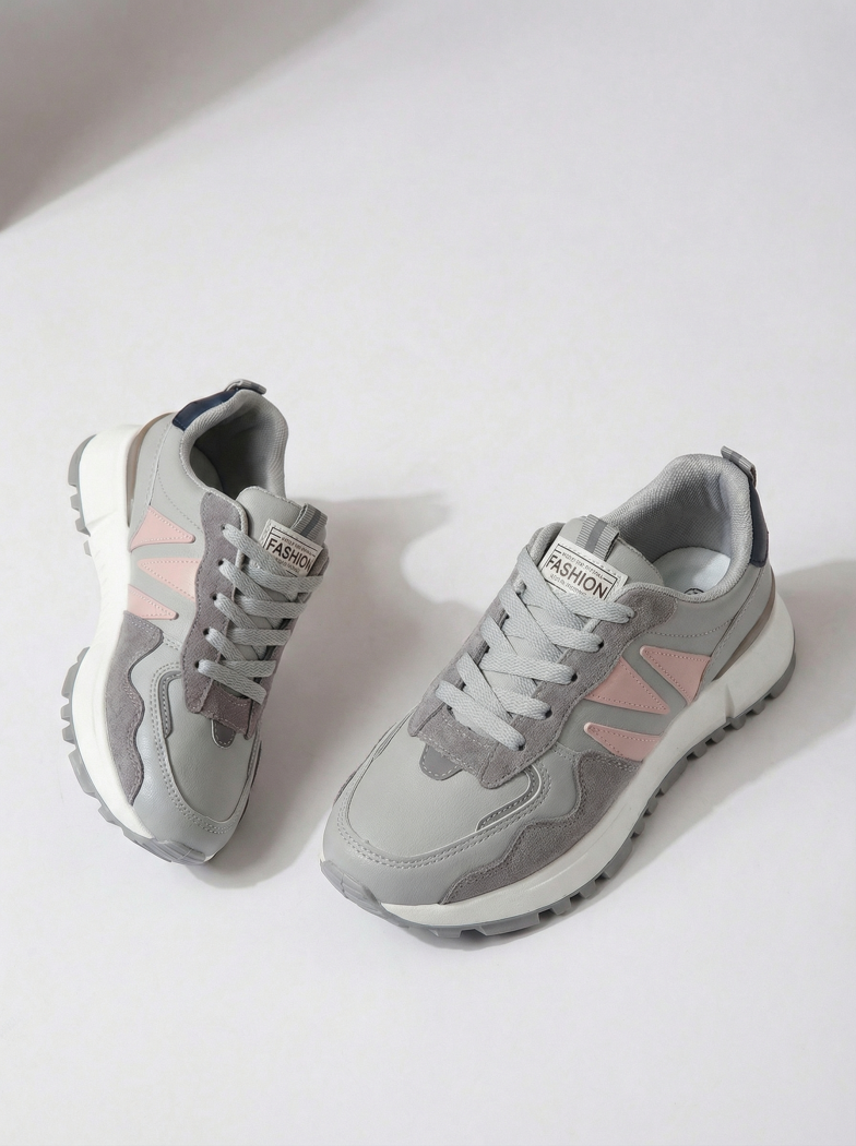 Női sportcipők szürke öko bőrből készült Kalina #24505