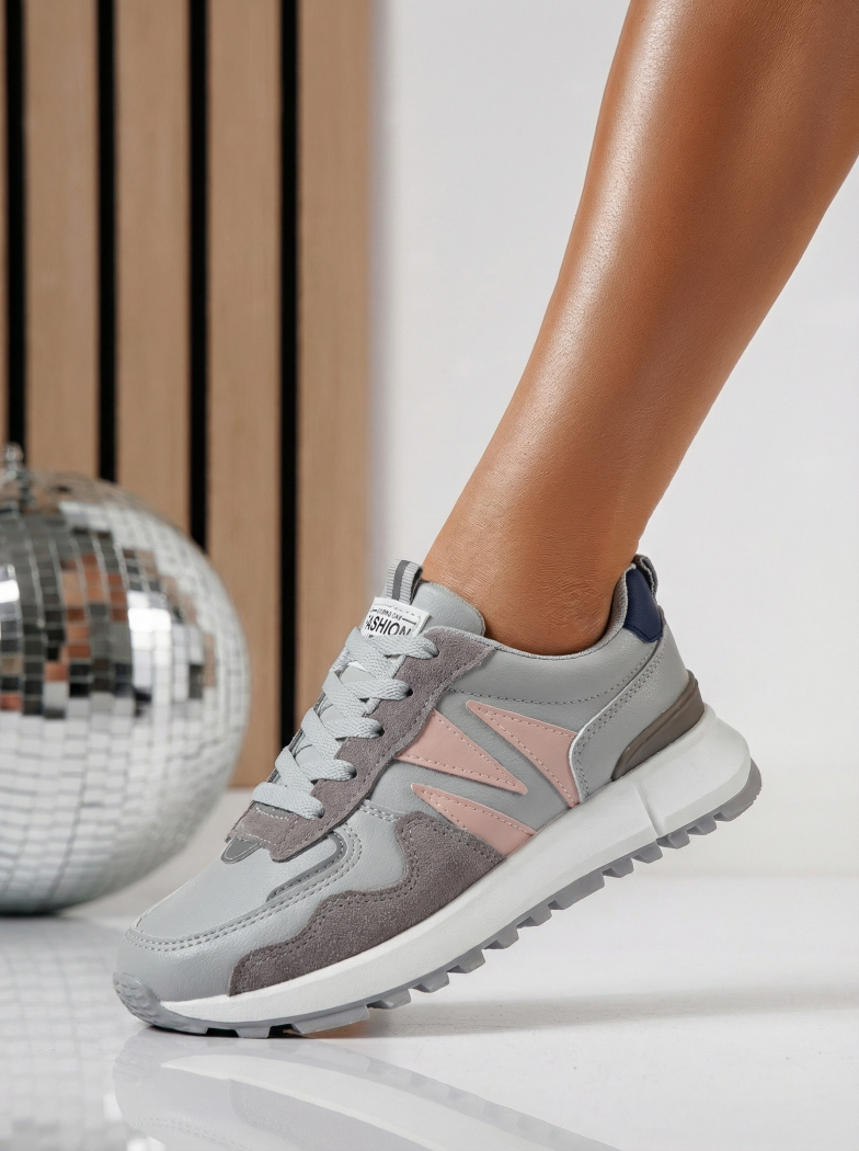 Női sportcipők szürke öko bőrből készült Kalina #24505