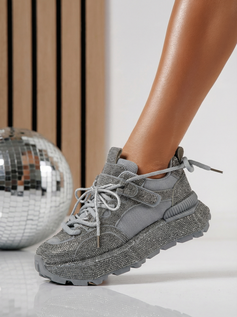 Női sportcipők szürke textil anyagból készült Ester #24510