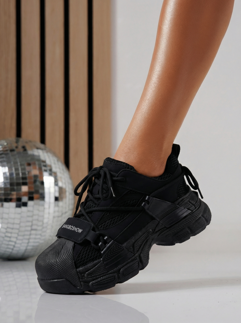 Női sportcipők fekete textil anyagból készült Hellen #24513