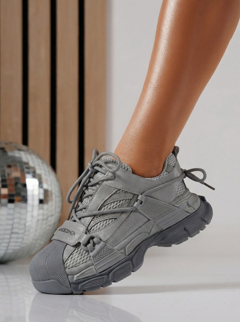 Női sportcipők szürke textil anyagból készült Hellen #24511