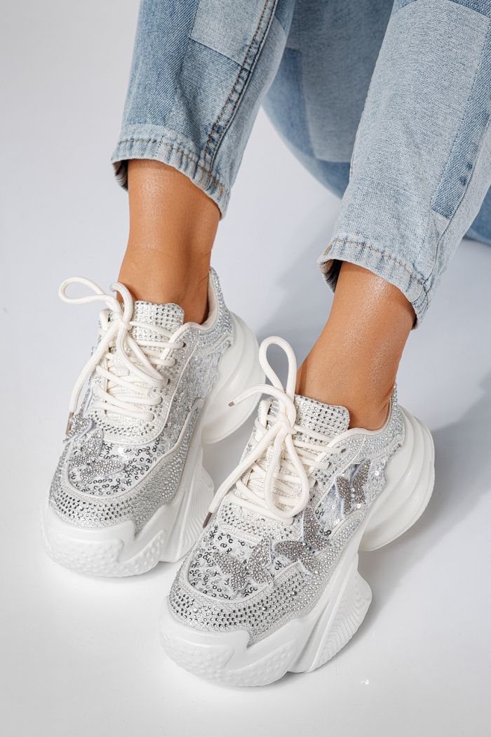 Evelyn Női Sportcipő Fehér Velúr Textil Anyagból #24534