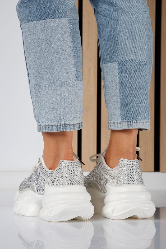 Evelyn Női Sportcipő Fehér Velúr Textil Anyagból #24534