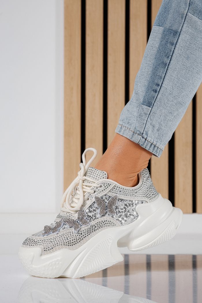 Evelyn Női Sportcipő Fehér Velúr Textil Anyagból #24534