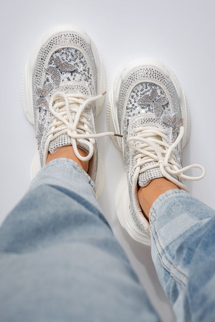 Evelyn Női Sportcipő Fehér Velúr Textil Anyagból #24534