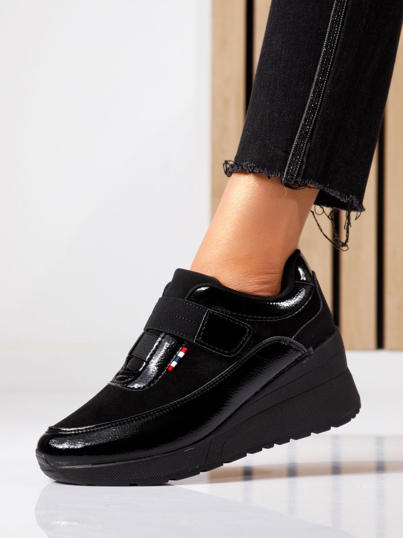 Anais Női Sportcipő cu platforma Fekete Ökológiai Bőrből #24535