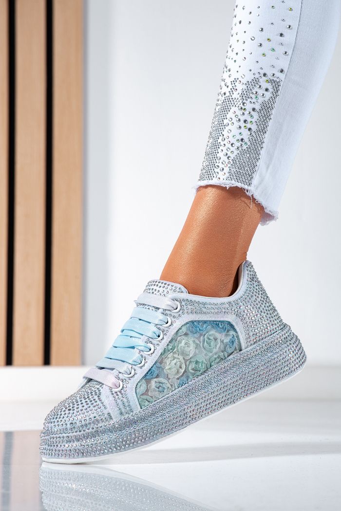 Női kék tornacipő ökobőrből, Erica #24537