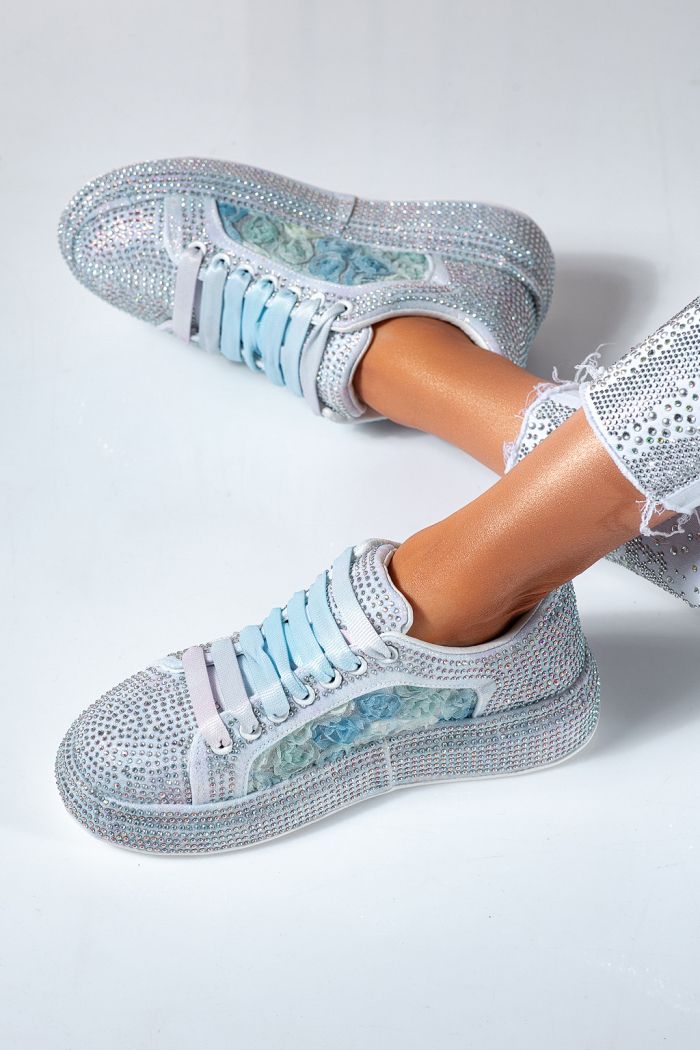 Női kék tornacipő ökobőrből, Erica #24537