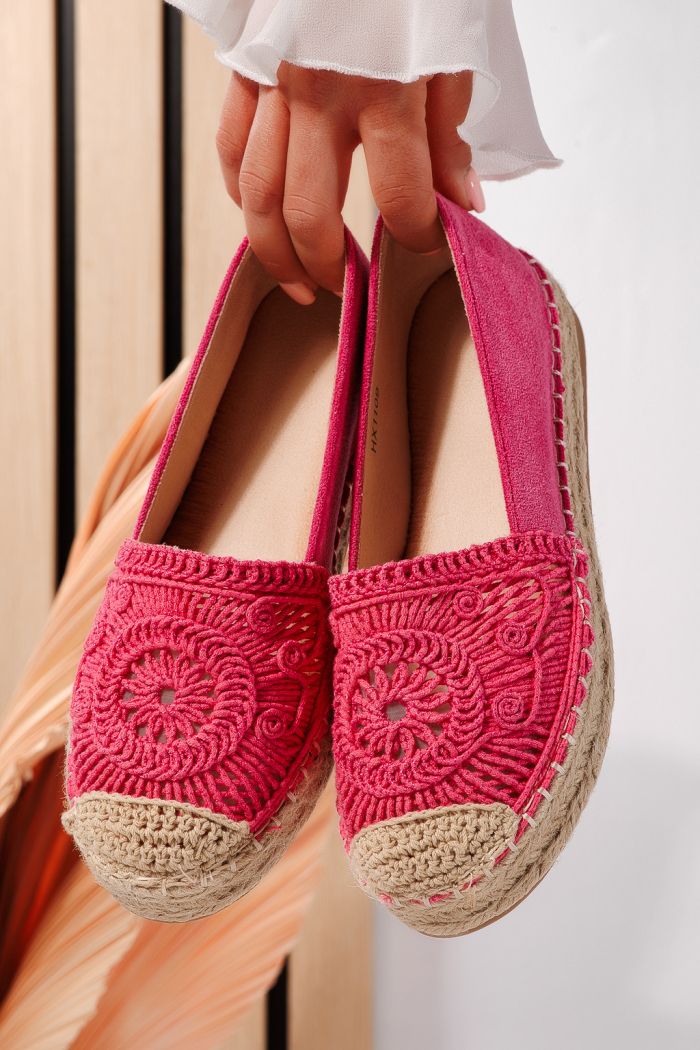 Fukszia női espadrillek újrahasznosított ökológiai bőrből Emma #24538