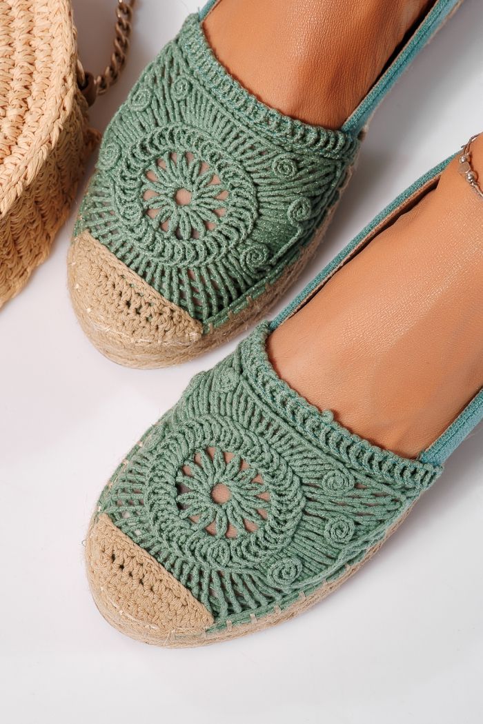 Zöld női espadrillek újrahasznosított ökológiai bőrből Emma #24541