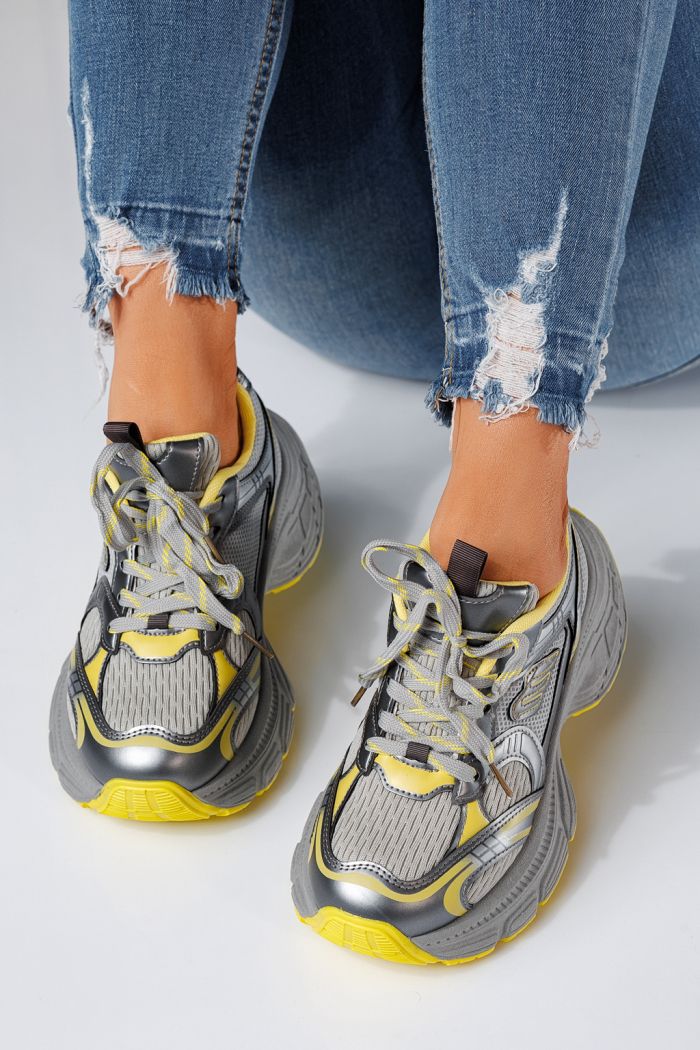 Anita Női Sportcipő Sárga Textil Anyagból #24547