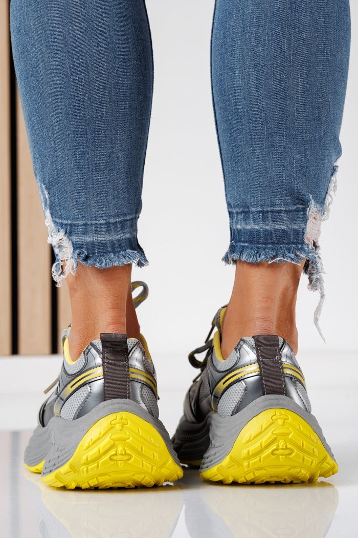 Anita Női Sportcipő Sárga Textil Anyagból #24547