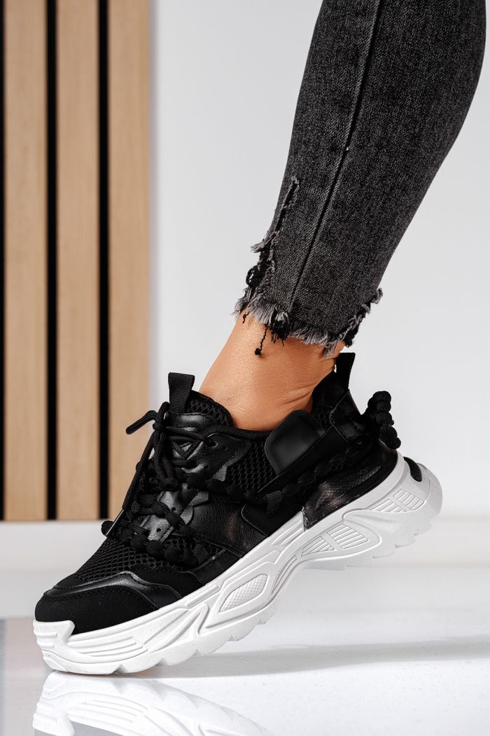 Evi Női Sportcipő Fekete Ökológiai Bőrből #24550